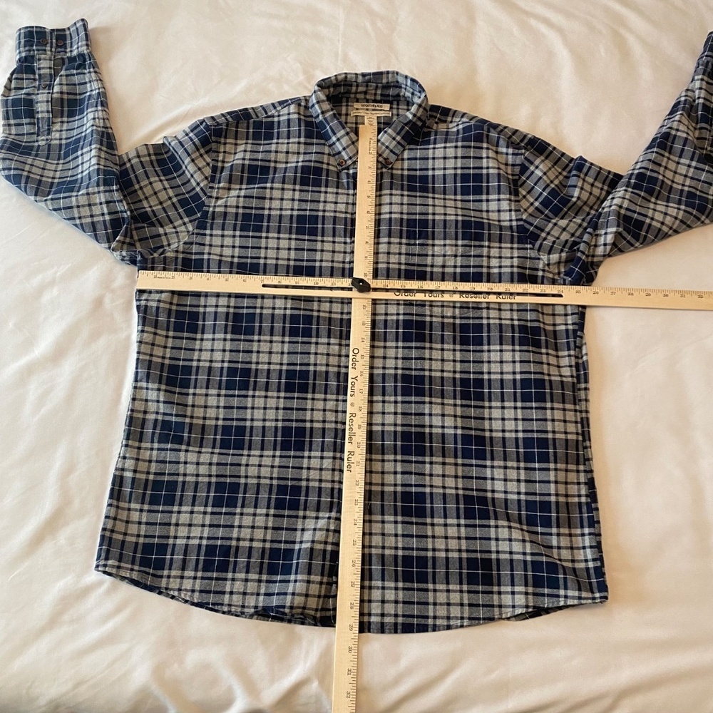 Goodthreads Long Sleeve Button Down‎ Shirt Plaid Blue Grey Size XXL - Picture 2 of 8